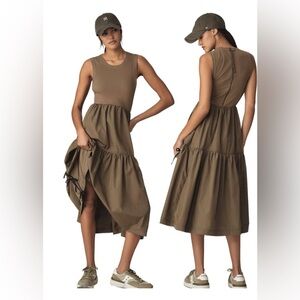 Anthropologie Daily Practice Bowline Tiered Midi Dress Size XL